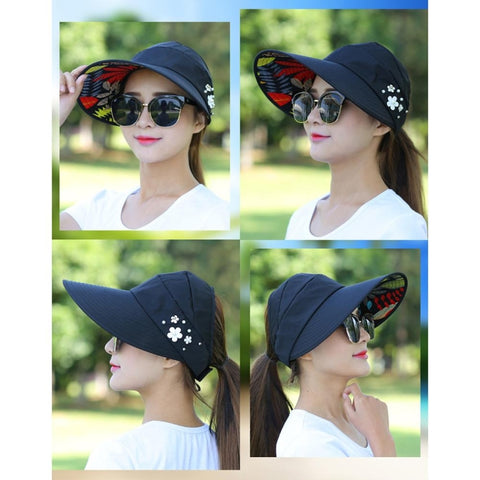 Women Summer Casual  Going Out Ultraviolet-proof Korean Style Folded Sun Block Hat Breathable And Light, Rose Red, Blue, Beige, Red, Black, Pink, Khaki