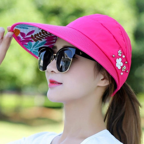 Women Summer Casual  Going Out Ultraviolet-proof Korean Style Folded Sun Block Hat Breathable And Light, Rose Red, Blue, Beige, Red, Black, Pink, Khaki