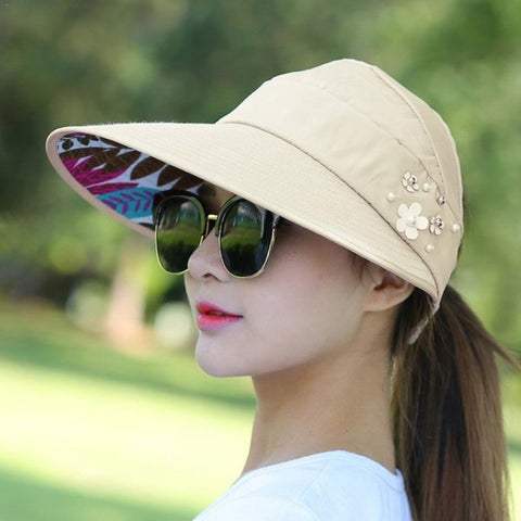Women Summer Casual  Going Out Ultraviolet-proof Korean Style Folded Sun Block Hat Breathable And Light, Rose Red, Blue, Beige, Red, Black, Pink, Khaki