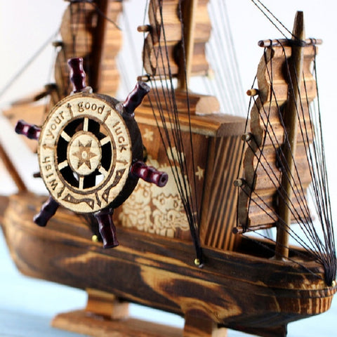 Wooden Crafts Decoration Music Sailing Office Home Decoration Creative Gifts, Music Sailing