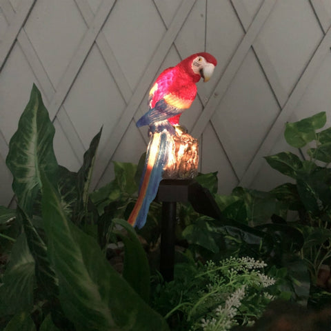 Solar Lawn Lamp Resin Craft Parrot Garden Courtyard Lamp