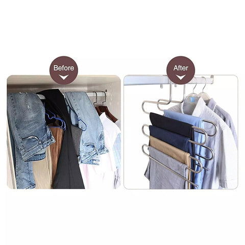 5 Layers S Shape Multi-Functional Clothes Hangers Pants Storage Hangers, S Shape Hangers