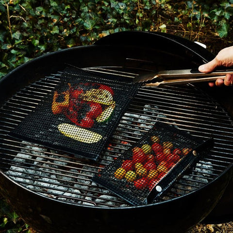 Non-Stick Grid Sheet Teflon Barbecue Mat Grill Grid Mat, 30x40 cm, 33x40 cm, 36x42 cm