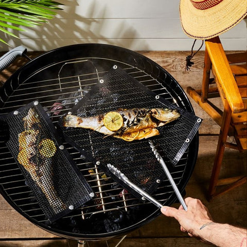 Non-Stick Grid Sheet Teflon Barbecue Mat Grill Grid Mat, 30x40 cm, 33x40 cm, 36x42 cm