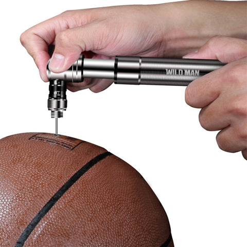 WILD MAN Mountain Road Bike Portable Bicycle Pump Us And French Mouth Universal Pump Mini Basketball Football Pump, GK8 (Red), GK8 (Black), GK8 (Silver)