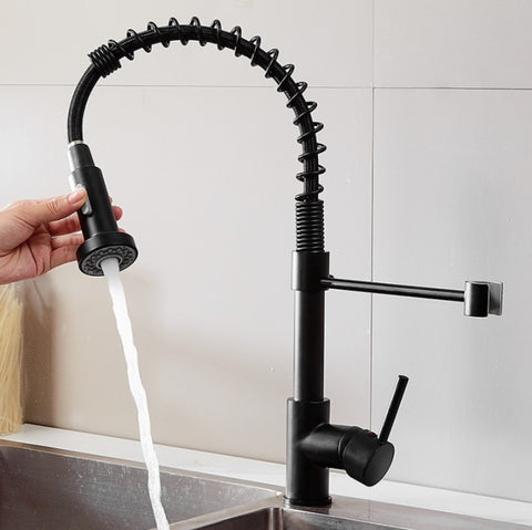 Kitchen Faucet Hot & Cold Water Tank Valve Sink Faucet, Black Model, Electroplating Model, Brushed Model