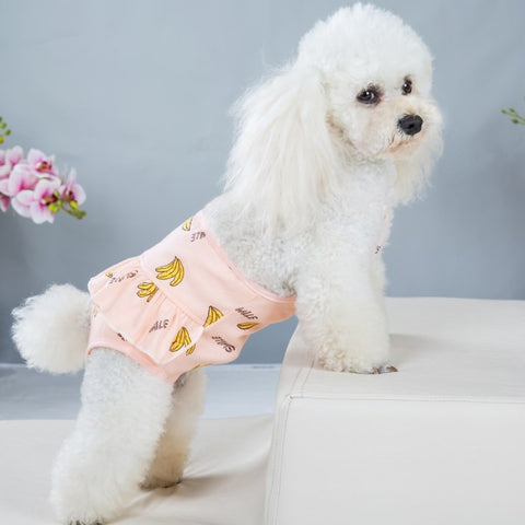 Banana Printed Dog Physiological Pants Comfortable Breathable Strap Pet Physiological Pants, S, M, L, XL