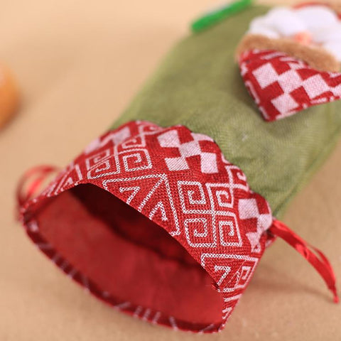 Creative Christmas Gift Bag Children Burlap Beam Apple Bag Candy Cookie Bag, Old Man, Snowman