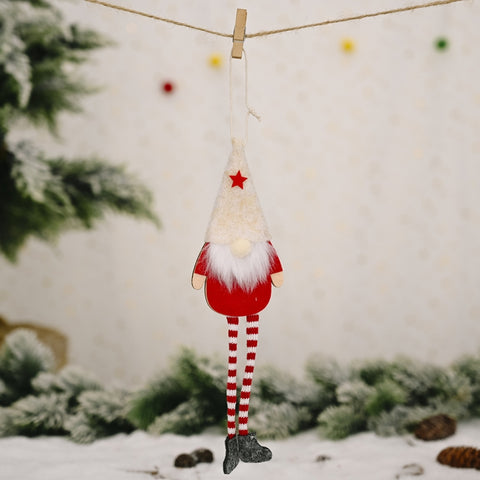 Christmas Ornaments Forest Old Man Doll Pendant, Red Hat, Gray Hat, Beige Hat