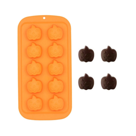 Halloween Cartoon Baking Set Chocolate Mold, Skull Shape, Pumpkin Head Shape, Wizard Hat Shape, Bat Shape