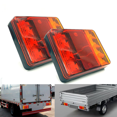 2 PCS CNSUNNY LIGHT DC 12V Car Truck Trailer Caravans LED Rear Tail Warning Brake Lights, Warning Brake Lights