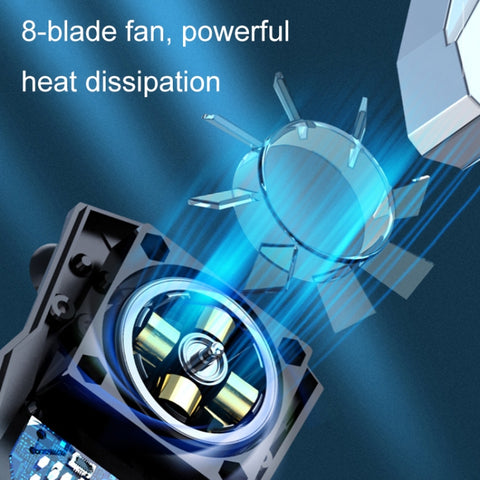 Mobile Phone Physical Fan Cooler Portable Suction Cup Phone Fast Radiator, Black, Silver
