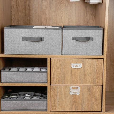 Non-woven Drawer Storage Box Square Uncovered Clothing Debris Sorting Box, 16L, 23L, 29L
