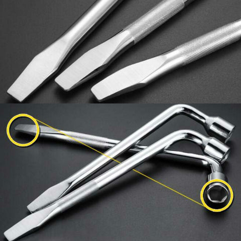 L-Type Car Tire Removal Tool Tire Wrench Socket Wrench, 17mm, 19mm, 21mm, 22mm, 23mm, 24mm