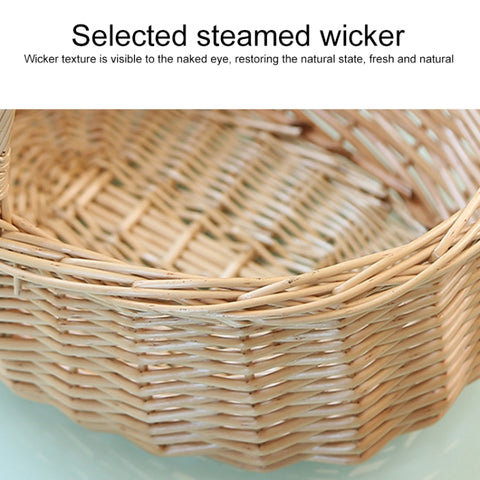 Hand-woven Picnic Basket Sackcloth Rattan Storage Basket, Small, Large