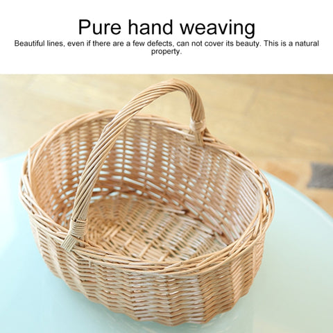 Hand-woven Picnic Basket Sackcloth Rattan Storage Basket, Small, Large
