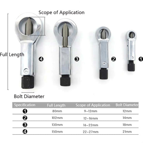 4 In 1 Rusty Nut Splitter Cap Breaking Machine Nut Breaker Cutter, 4 In 1
