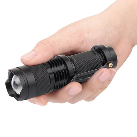 LED Outdoor Rechargeable Telescopic Zoom Mini Glare Flashlight, Single, Set