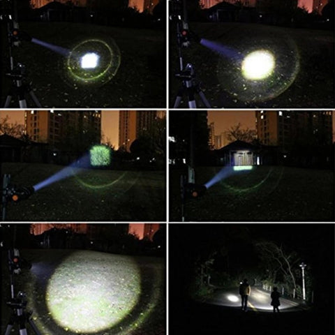 LED Outdoor Rechargeable Telescopic Zoom Mini Glare Flashlight, Single, Set