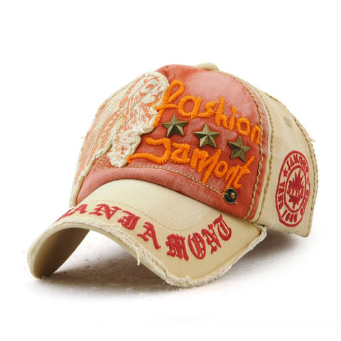 Jamont 9909 Sun Hat Star Shape Rivet Casual Letters Baseball Cap Outdoor Peaked Cap, One Size