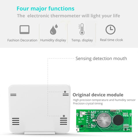 Multifunction Automatic Electronic Temperature and Humidity Monitor Clock with 3.2 inch Large LCD Screen, Automatic Monitor
