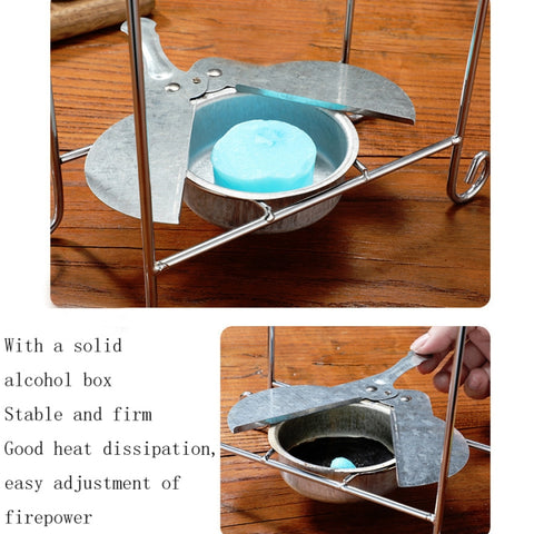 Stainless Steel Pot Rack Single Alcohol Dry Pot Skewers Shabu-Shabu, With Cover, Without Cover