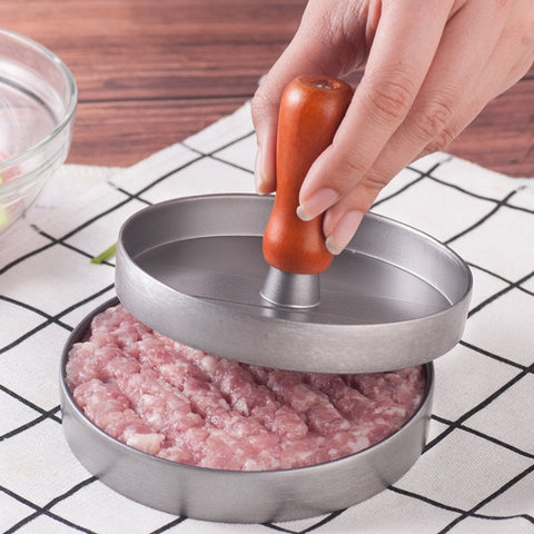 Burger Meat Press Meat Patties Mould Meat Press Burger Maker, 1PC Brown Handle