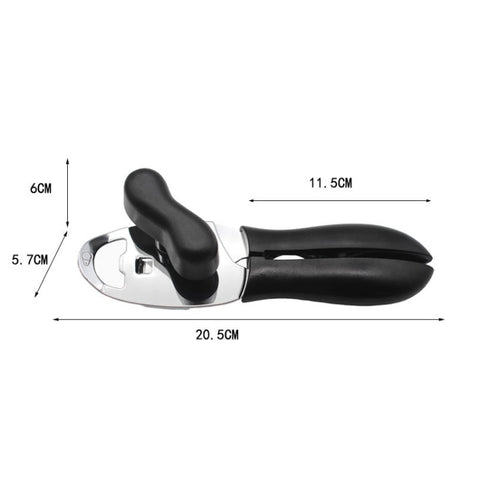 4 in 1 Multifunctional Can Opener Kitchen Household Lid Opener Canning Knife, Black, Green