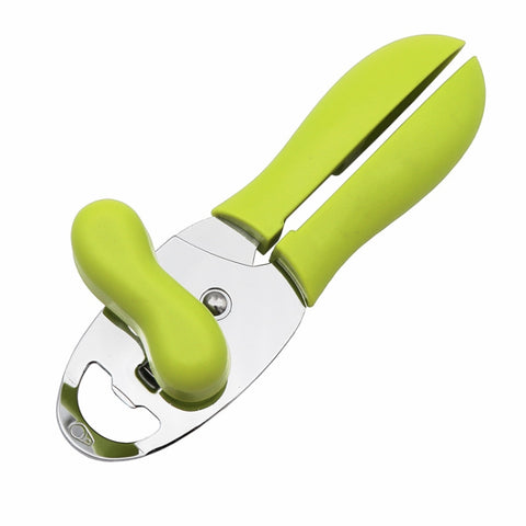 4 in 1 Multifunctional Can Opener Kitchen Household Lid Opener Canning Knife, Black, Green