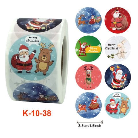 2 PCS Christmas Sticker Santa Claus Holiday Decoration Sticker Label, K-10-38, K-11-38
