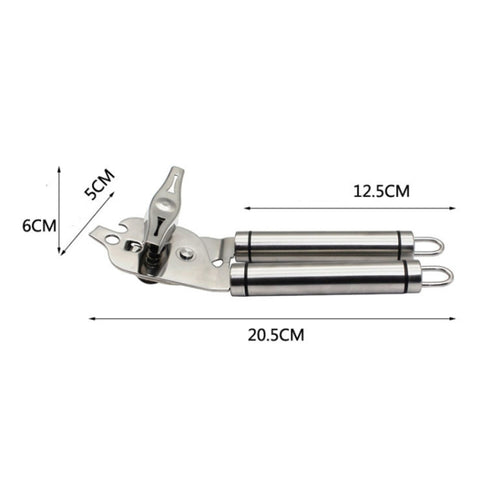 3 in 1 Thickened 304 Stainless Steel Manual Powerful Multifunctional Bottle Opener, Silver + Black Stripe