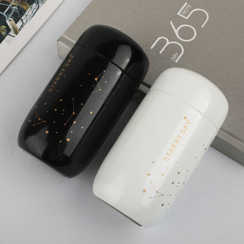 Portable Children Mini Cute Vacuum Flask Star Pocket Water Cup, Star White, Star Black