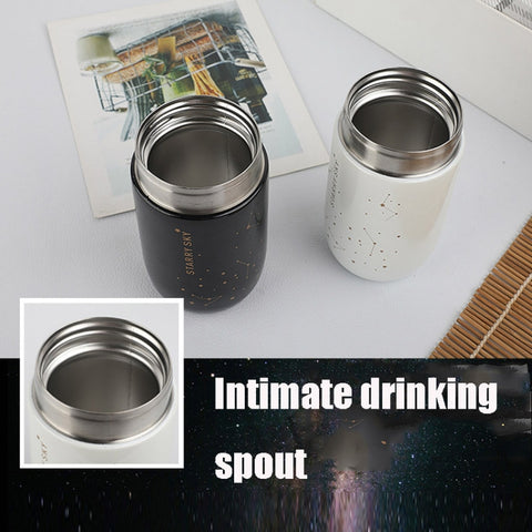 Portable Children Mini Cute Vacuum Flask Star Pocket Water Cup, Star White, Star Black