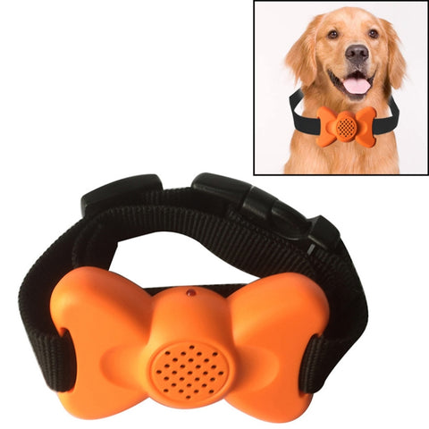 Automatic Voice Control Bark Arrester Collar Pet Supplies Trainer, White, Orange