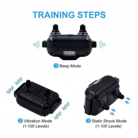 Bark Stopper Dog Training Device Dog Collar with Electric Shock Vibration Warning, US Plug, UK Plug, AU Plug, EU Plug
