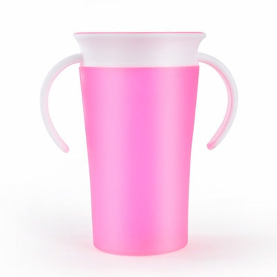 360 Degrees Rotated Baby Learning Drinking Cup With Double Handle Flip