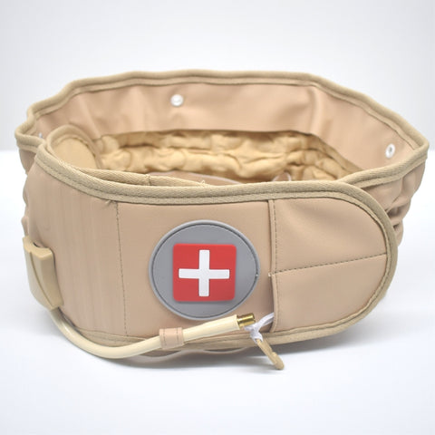 Lumbar Spine Inflated Traction Belt Lumbar Disc Pneumatic Waist Protective Belt, Khaki