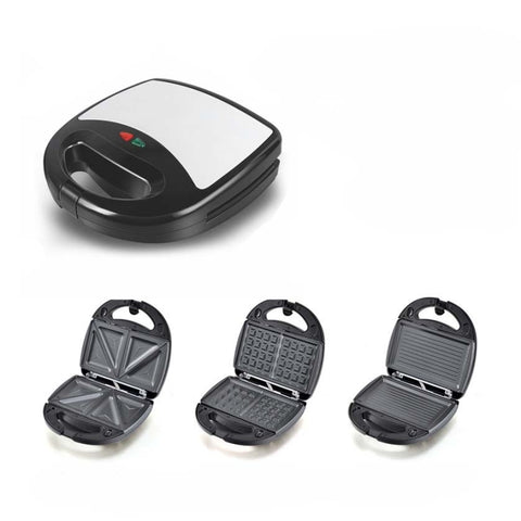 3 in 1 Sandwich Maker Multi-Function Waffle Maker Panini Breakfast Maker, EU Plug, 3 in 1 Sandwich Maker