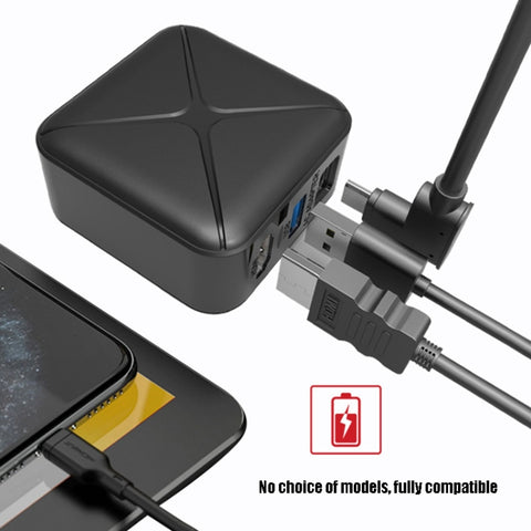 Multi-Function Projection And Charging AC Adapter Base Support Android/PC/Lite For Switch, Black+US Plug, Black+EU Plug, Black+UK Plug