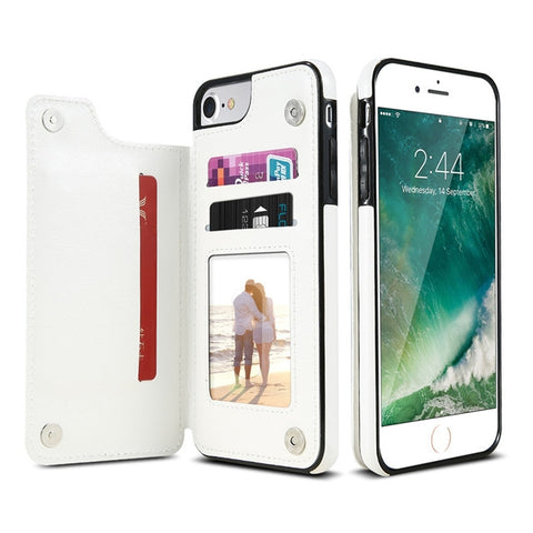 For iPhone XR Retro PU Leather Case Multi Card Holders Phone Case, For iPhone XR