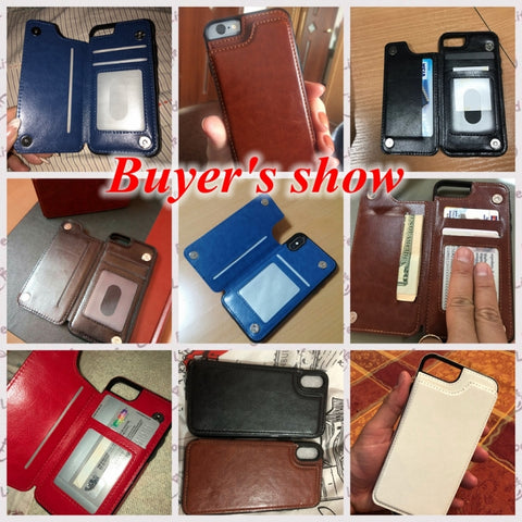 For iPhone 7 Plus / 8 Plus Retro PU Leather Case Multi Card Holders Phone Cases(Brown), For iPhone 7 Plus