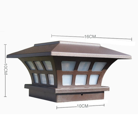 Solar Coffee Column Head Lamp Outdoor Waterproof Decorative Wall Lamp, White Light, Warm Light