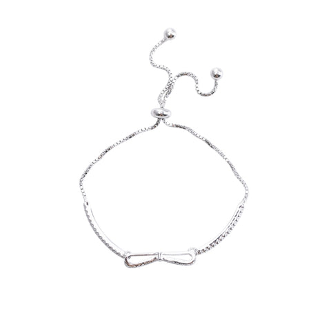 925 Sterling Silver Bracelet Bowknot Girls Stretch Bracelet