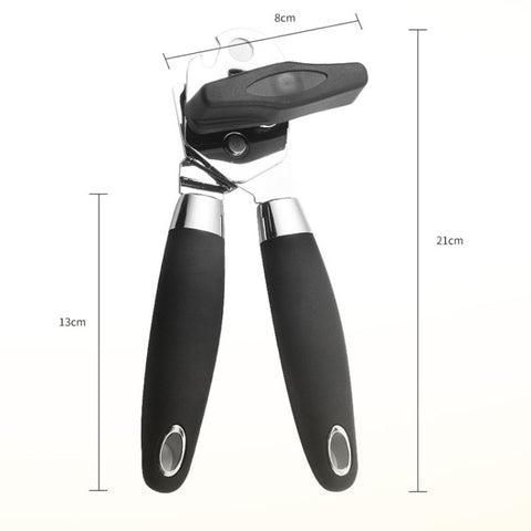 Manual Stainless Steel Multi-Function Powerful Can Knife Can Opener Kitchen Can Opener Tool, Black + Silver