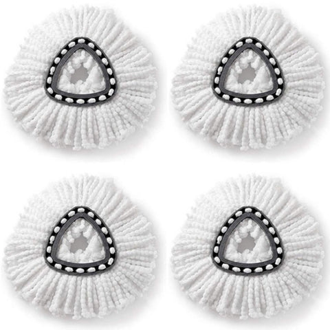 4 PCS Rotating Triangle Cotton Yarn Mop Head Mop Replacement Cloth For O-Cedar/Vileda, Mop