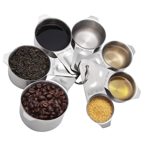 7 in 1 304 Stainless Steel Measuring Cup Set Baking Tools, 7 in 1 Measuring Spoon
