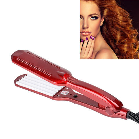 220V Professional Ceramic Corrugated Curling Iron, Blue, Pink, Red, Rose red, White