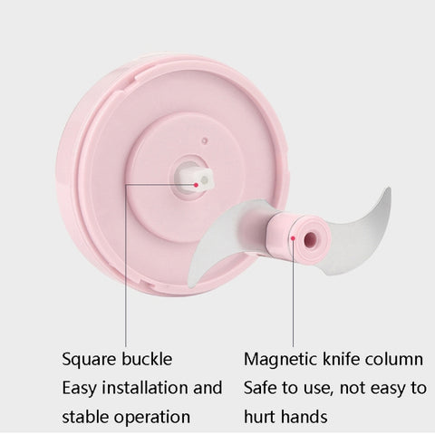 Electrical USB Rechargeable Garlic Mixing Masher Complementary Food Masher Stainless Steel Crushing Garlic Peeling Device Wireless Mini Garlic Cutter, Pink, Green, White