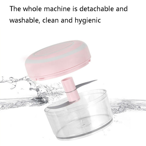 Electrical USB Rechargeable Garlic Mixing Masher Complementary Food Masher Stainless Steel Crushing Garlic Peeling Device Wireless Mini Garlic Cutter, Pink, Green, White