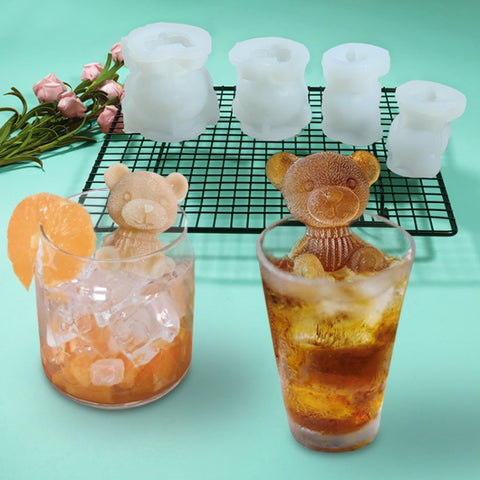 Cartoon Milk Tea Coffee Bear Ice Cube Silicone Mold Aromatherapy Candle Plaster Epoxy Mold, MC-98, MC-152, MC-153, MC-154, MC-149, MC-150, MC-143, MC-151
